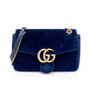 GUCCI VELEVT BLUE MARMONT BAG SIZE MEDIUM